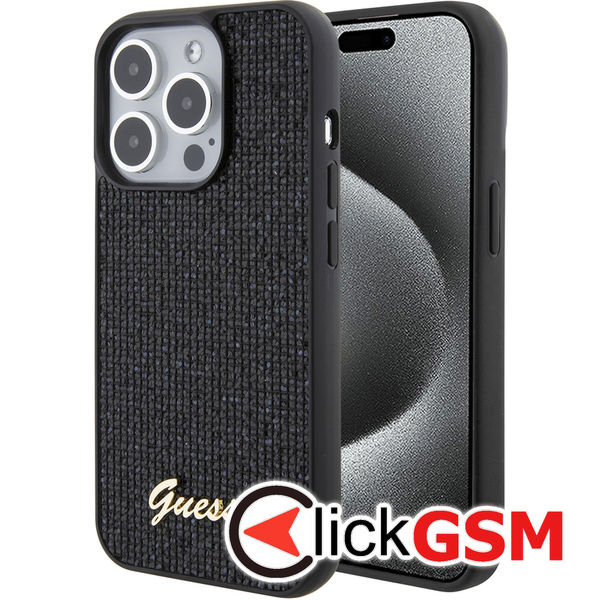 Guess - Disco Metal Script (GUHCP15LPMSDGSK) - iPhone 15 Pro - Black