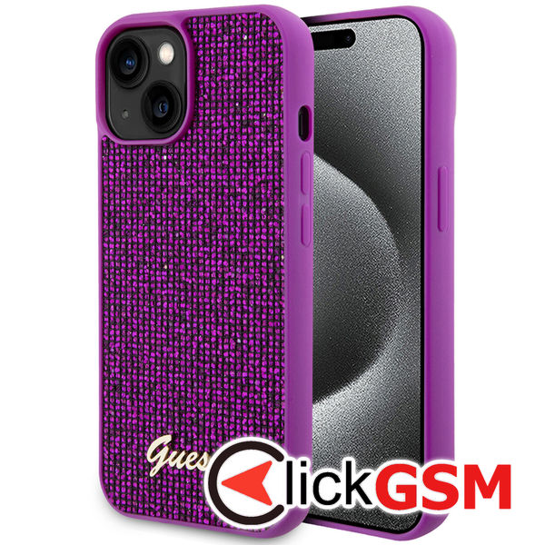 Guess - Disco Metal Script (GUHCP15SPMSDGSF) - iPhone 15 - Fuchsia