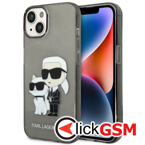 Karl Lagerfeld - Hardcase Glitter (KLHCP14MHNKCTGK) - iPhone 14 Plus - Karl&Choupette