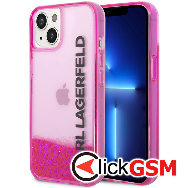 Karl Lagerfeld - Hardcase Liquid Glitter (KLHCP14MLCKVF) - iPhone 14 Plus - Pink Elong