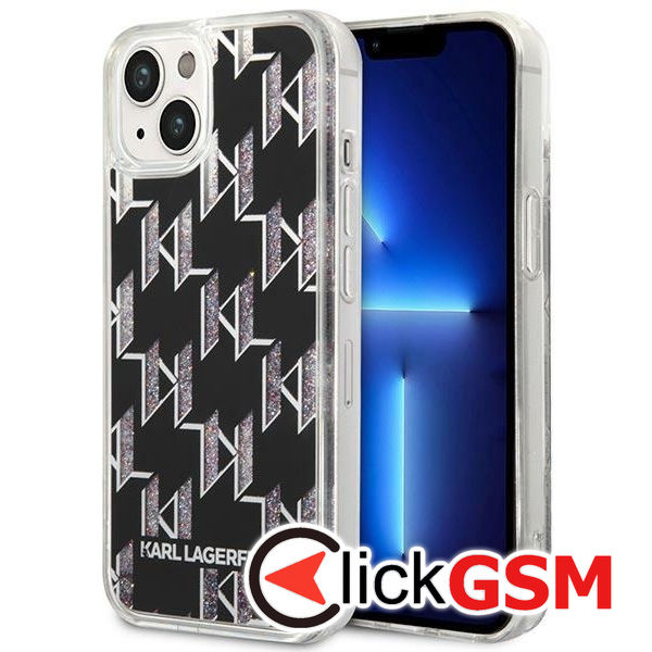 Karl Lagerfeld - Hardcase Liquid Glitter (KLHCP14MLMNMK) - iPhone 14 Plus - Monogram