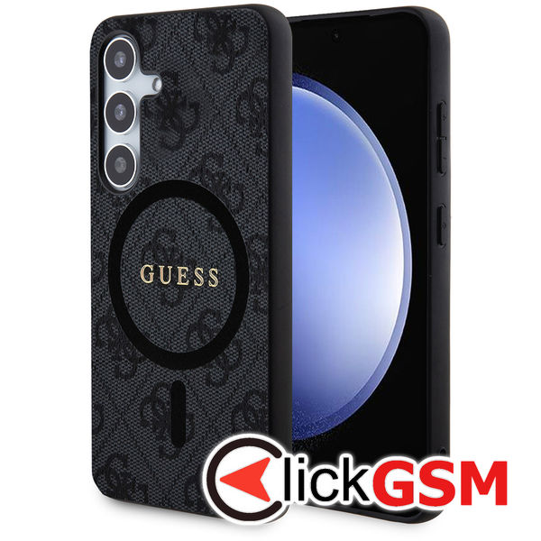 Guess - 4G Collection Leather MagSafe (GUHMS24SG4GFRK) - Samsung Galaxy S24 - Black