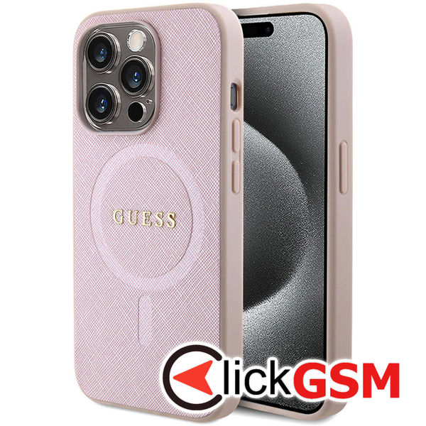 Guess - Saffiano MagSafe (GUHMP15LPSAHMCP) - iPhone 15 Pro - Pink