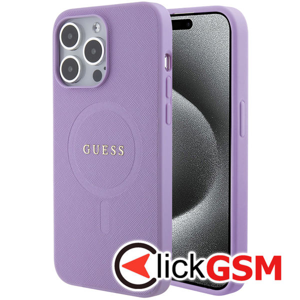 Guess - Saffiano MagSafe (GUHMP15LPSAHMCU) - iPhone 15 Pro - Purple