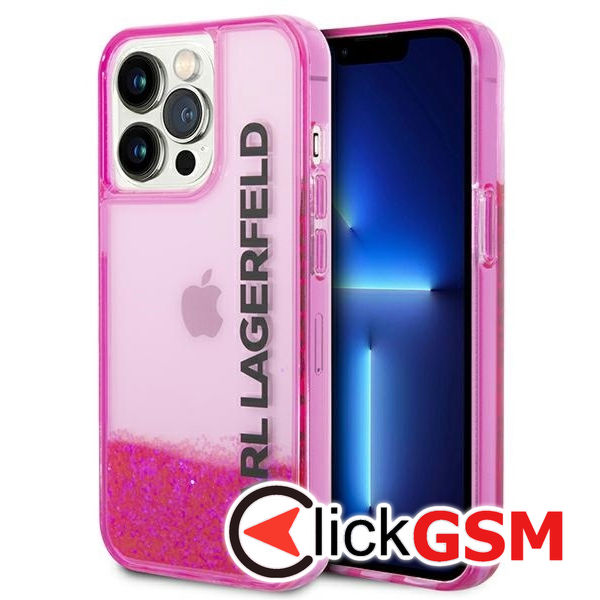 Karl Lagerfeld - Hardcase Liquid Glitter (KLHCP14XLCKVF) - iPhone 14 Pro Max - Pink Elong