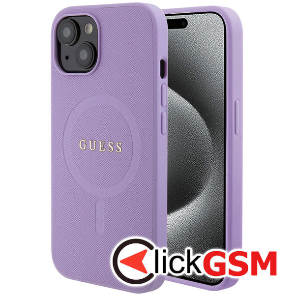 Guess - Saffiano MagSafe (GUHMP15MPSAHMCU) - iPhone 15 Plus - Purple