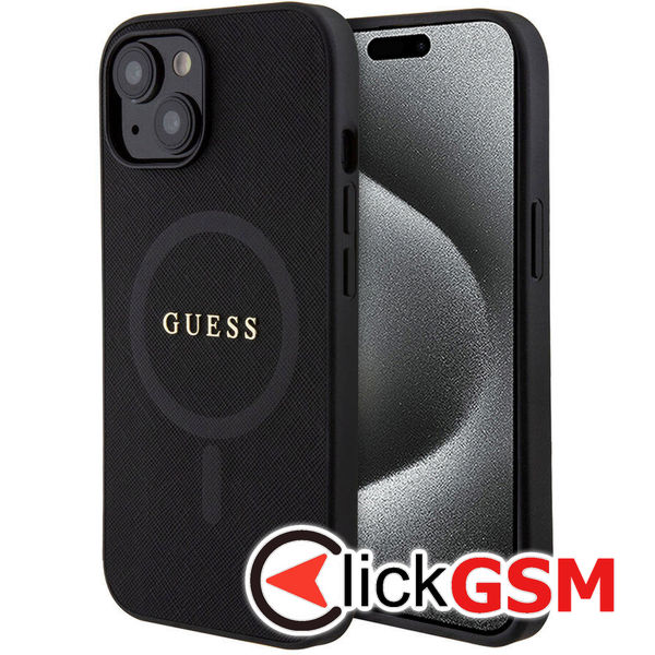 Guess - Saffiano MagSafe (GUHMP15SPSAHMCK) - iPhone 15 - Black