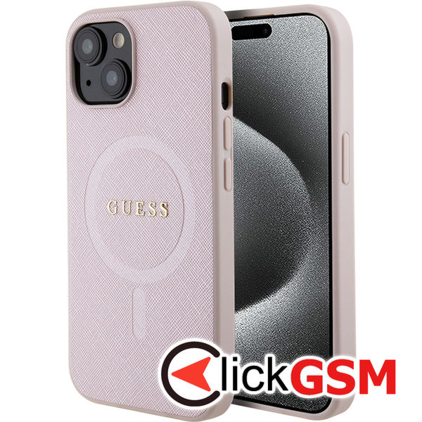 Guess - Saffiano MagSafe (GUHMP15SPSAHMCP) - iPhone 15 - Pink
