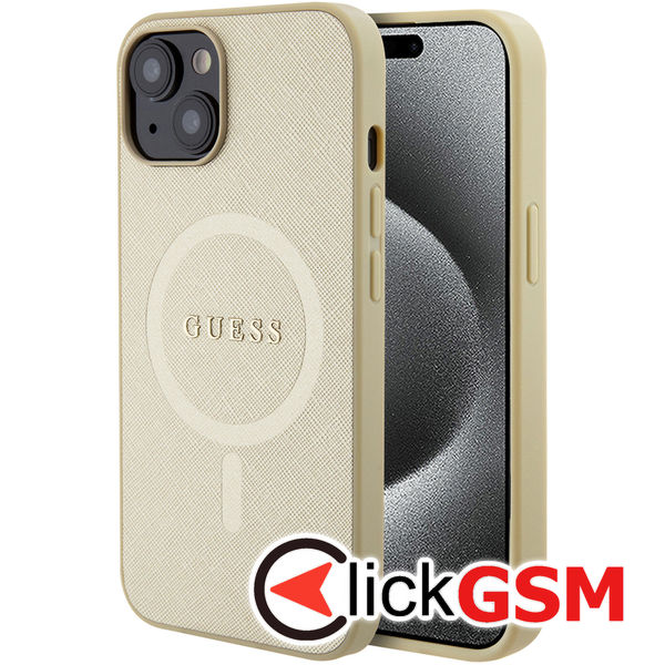Guess - Saffiano MagSafe (GUHMP15SPSAHMCB) - iPhone 15 - Gold