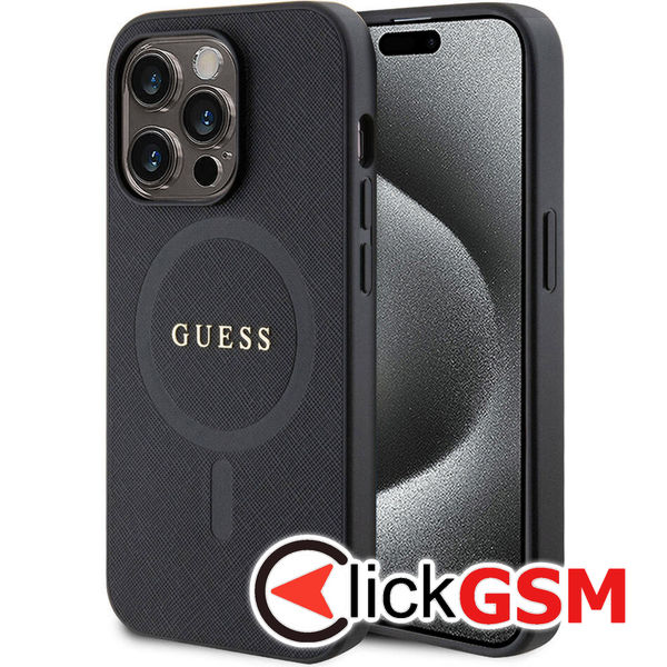 Guess - Saffiano MagSafe (GUHMP15XPSAHMCK) - iPhone 15 Pro Max - Black