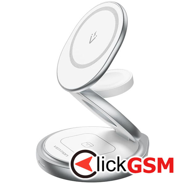 Vention - Wireless Charger (FGEI0) - 15W, 3in1 Fast Charging, Magnetic Stand, MagSafe, 360