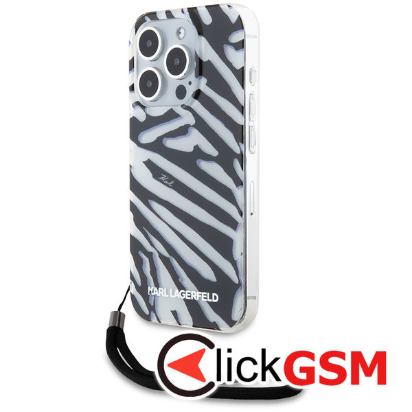 Karl Lagerfeld - IML Luxury (KLHCP15LHZBPKCCK) - iPhone 15 Pro - Zebra Pattern&Cord