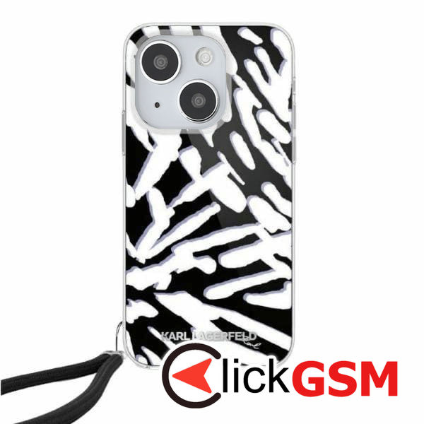 Karl Lagerfeld - IML Luxury (KLHCP15SHZBPKCCK) - iPhone 15 - Zebra Pattern&Cord