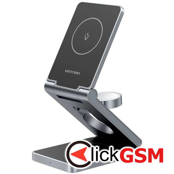 Vention - Wireless Charger (FGFH0) - 15W, 3in1 Fast Charging, LED indicator, Stand with MagSafe, 180