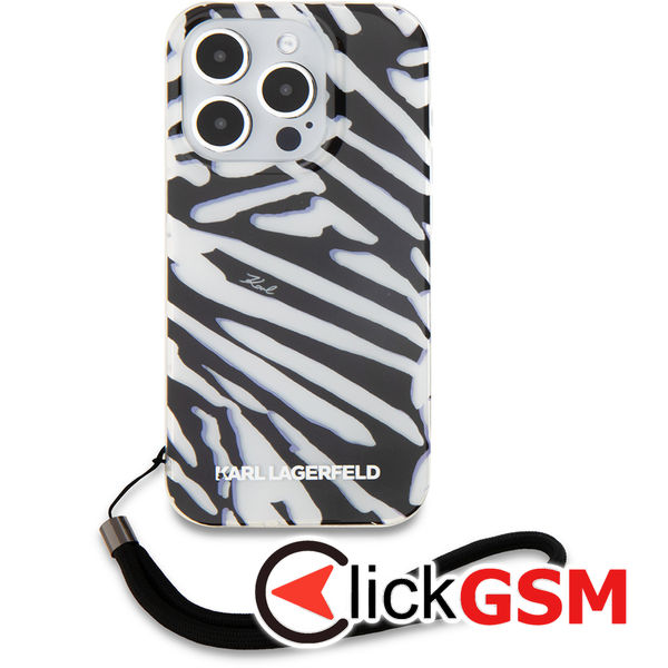 Karl Lagerfeld - IML Luxury (KLHCP15XHZBPKCCK) - iPhone 15 Pro Max - Zebra Pattern&Cord