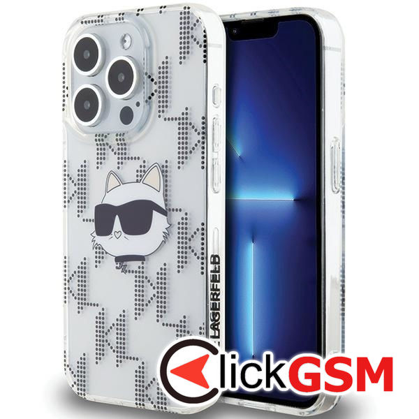Karl Lagerfeld - IML Luxury (KLHCP15XHKLPCHT) - iPhone 15 Pro Max - Transparent Choupette Head&Monogram