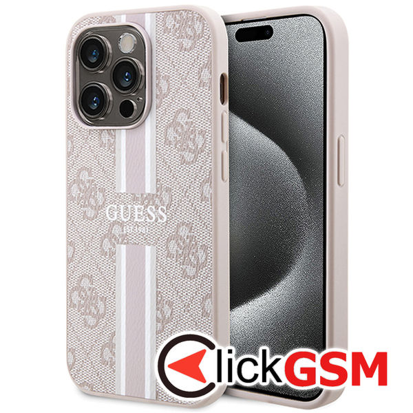 Guess - Hardcase 4G Printed Stripes MagSafe (GUHMP15XP4RPSP) - iPhone 15 Pro Max - Pink