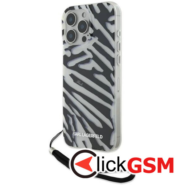 Karl Lagerfeld - IML Luxury (KLHCP16LHZBPKCCK) - iPhone 16 Pro - Zebra Pattern&Cord