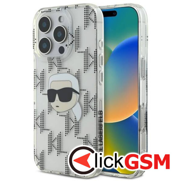 Karl Lagerfeld - IML Luxury Electroplated (KLHCP16LHKLPKHT) - iPhone 16 Pro - Transparent Karl Head