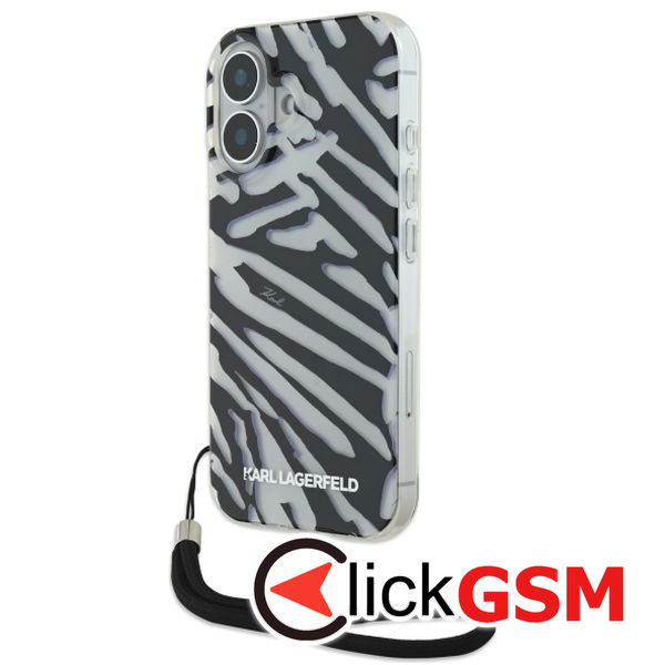 Karl Lagerfeld - IML Luxury (KLHCP16SHZBPKCCK) - iPhone 16 - Zebra Pattern&Cord