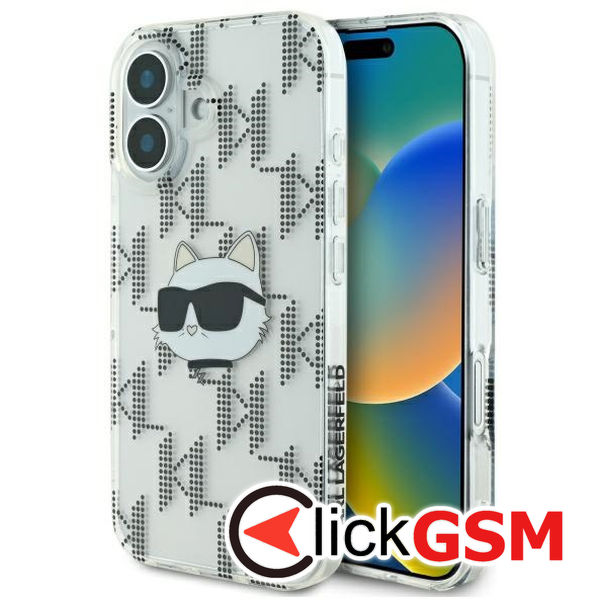 Karl Lagerfeld - IML Luxury Electroplated (KLHCP16SHKLPCHT) - iPhone 16 - Transparent Choupette Head