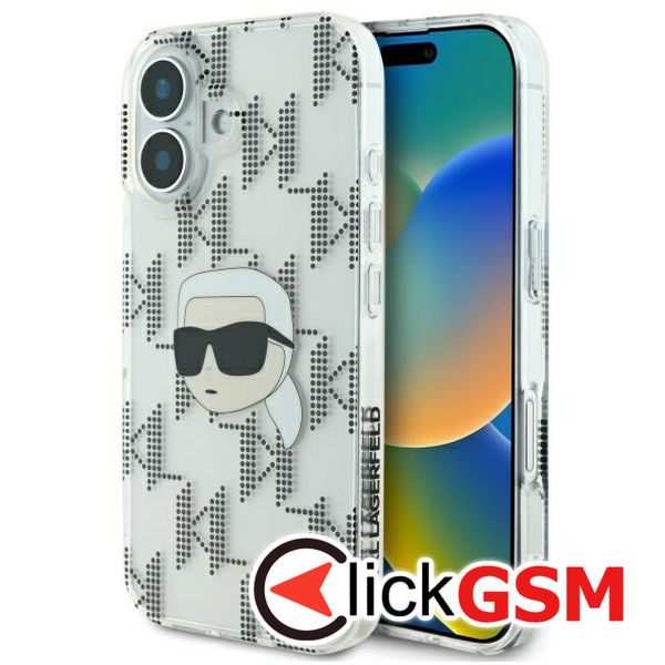 Karl Lagerfeld - IML Luxury Electroplated (KLHCP16SHKLPKHT) - iPhone 16 - Transparent Karl Head