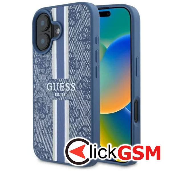 Guess - Hardcase 4G Printed Stripes MagSafe (GUHMP16SP4RPSB) - iPhone 16 - Blue