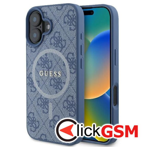 Guess - 4G Ring Classic Logo MagSafe (GUHMP16MG4GFRB) - iPhone 16 Plus - Blue