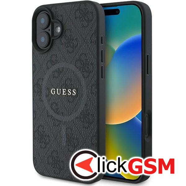Guess - 4G Ring Classic Logo MagSafe (GUHMP16MG4GFRK) - iPhone 16 Plus - Black