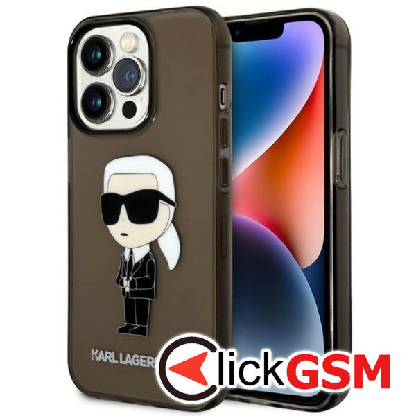 Karl Lagerfeld - Hardcase (KLHCP14LHNIKTCK) - iPhone 14 Pro - Ikonik Karl Lagerfeld