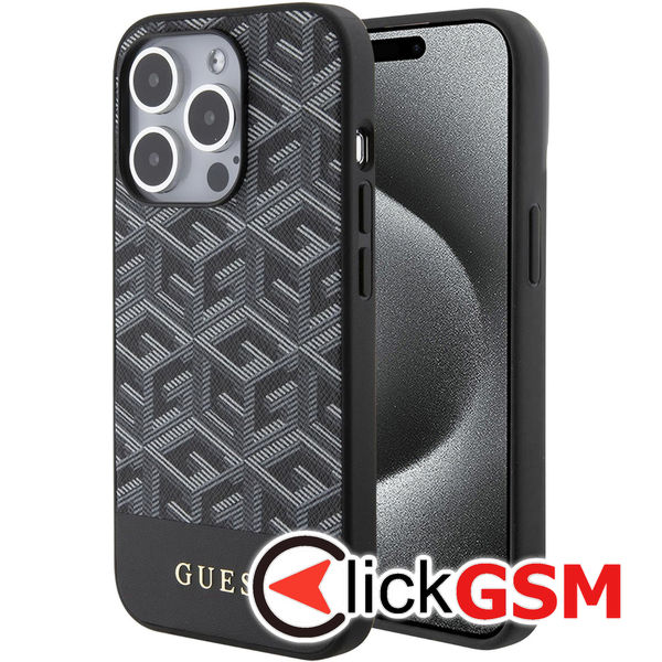 Guess - GCube Stripes MagSafe (GUHMP15LHGCFSEK) - iPhone 15 Pro - Black