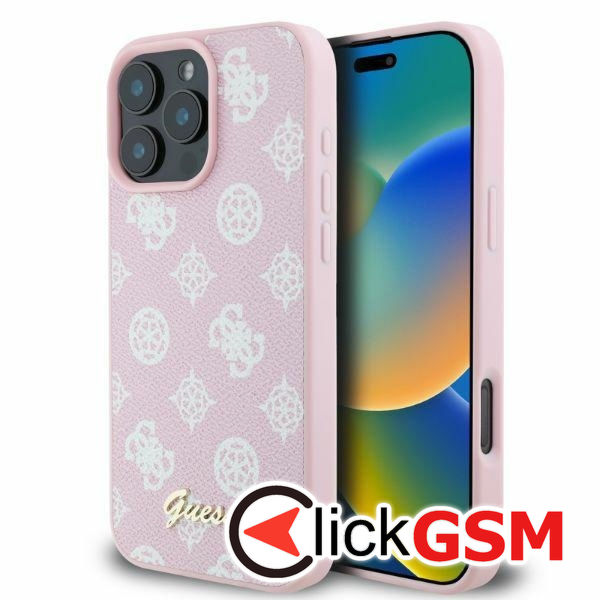 Guess - Peony Script MagSafe (GUHMP16XPGPYSP) - iPhone 16 Pro Max - Pink