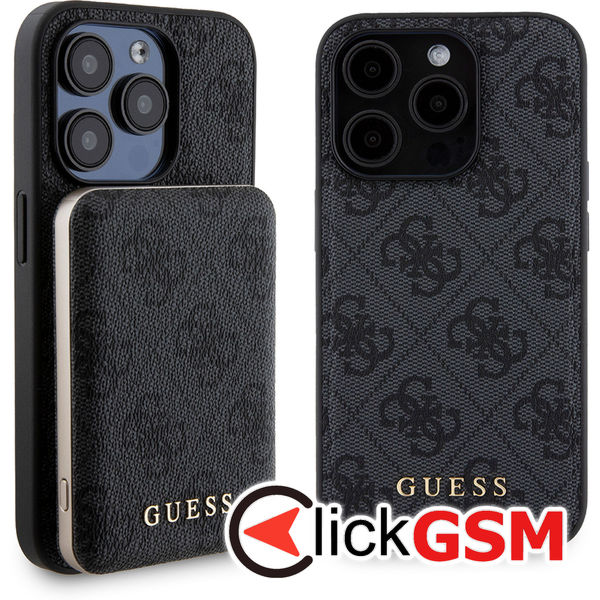Guess - Hardcase Powerbank MagSafe (GUBPM5P15L4GEMGK) - iPhone 15 Pro - Black