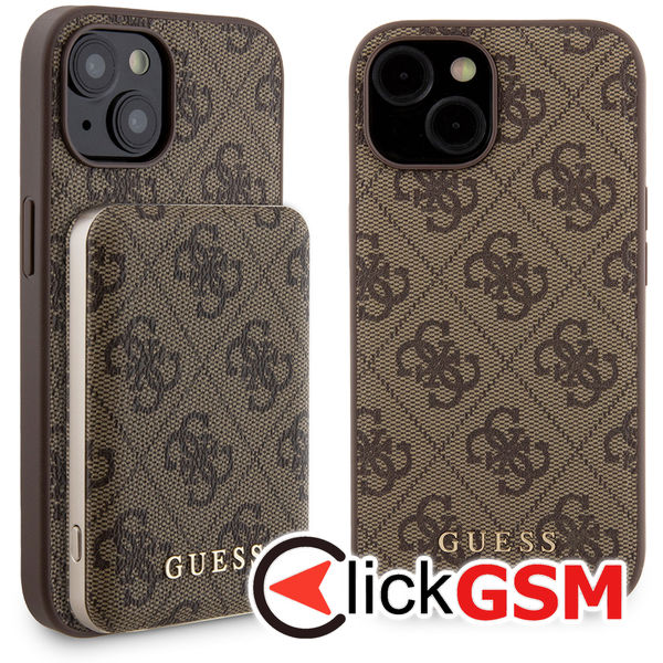 Guess - Hardcase Powerbank MagSafe (GUBPM5P15S4GEMGW) - iPhone 15 - Brown