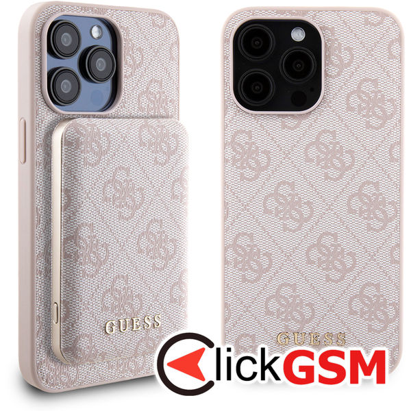 Guess - Hardcase Powerbank MagSafe (GUBPM5P15X4GEMGP) - iPhone 15 Pro Max - Pink
