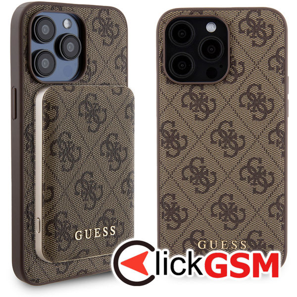 Guess - Hardcase Powerbank MagSafe (GUBPM5P15X4GEMGW) - iPhone 15 Pro Max - Brown