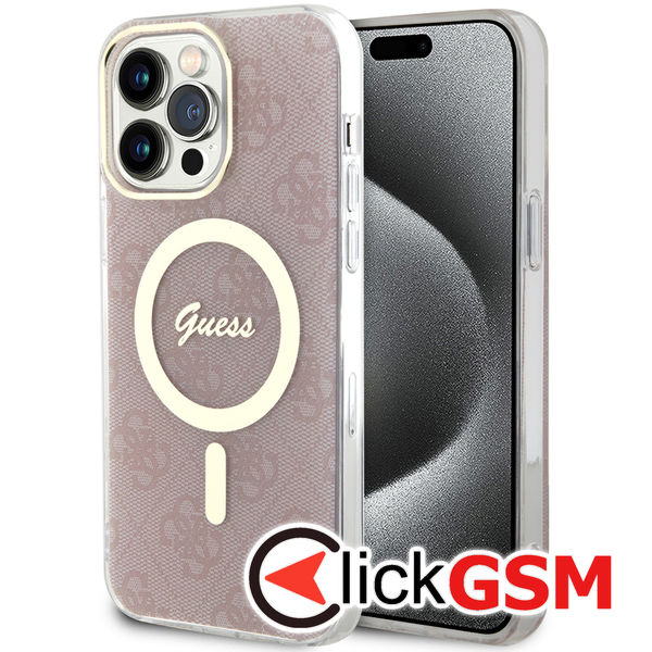 Guess - IML 4G MagSafe (GUHMP15LH4STP) - iPhone 15 Pro - Pink