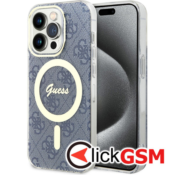 Guess - IML 4G MagSafe (GUHMP15LH4STB) - iPhone 15 Pro - Blue