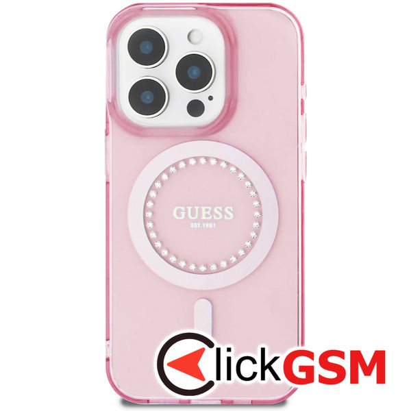 Guess - IML Rhinestones MagSafe (GUHMP16XPFTDTEP) - iPhone 16 Pro Max - Pink