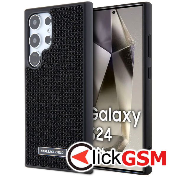 Karl Lagerfeld - Hardcase Rhinestone (KLHCS24LHDSPRK) - Samsung Galaxy S24 Ultra - Logo Metal Plate