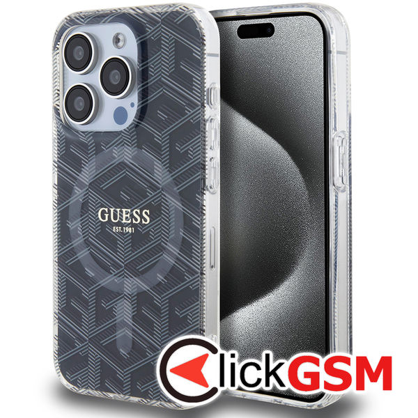 Guess - IML GCube MagSafe (GUHMP15LHGCUSTGK) - iPhone 15 Pro - Black