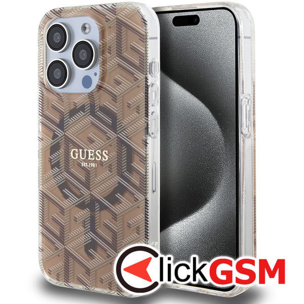 Guess - IML GCube MagSafe (GUHMP15LHGCUSTGW) - iPhone 15 Pro - Brown