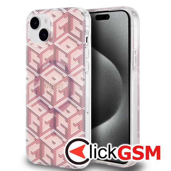 Guess - IML GCube MagSafe (GUHMP15SHGCUSTGP) - iPhone 15 - Pink