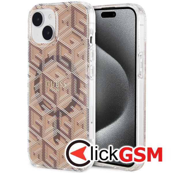 Guess - IML GCube MagSafe (GUHMP15SHGCUSTGW) - iPhone 15 - Brown