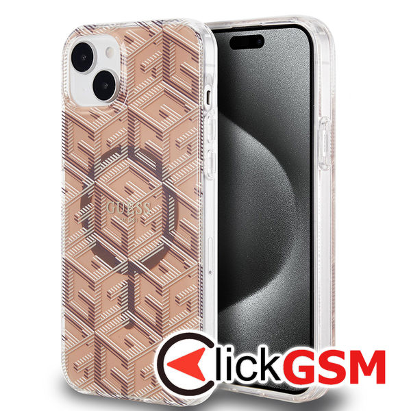 Guess - IML GCube MagSafe (GUHMP15MHGCUSTGW) - iPhone 15 Plus - Brown