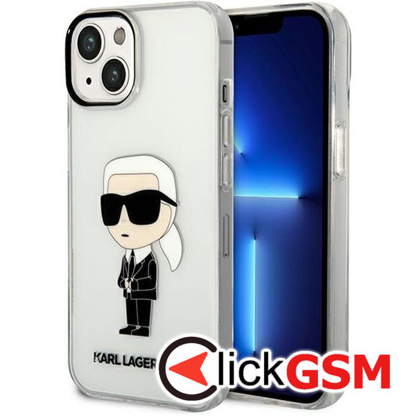 Karl Lagerfeld - Hardcase Transparent (KLHCP14MHNIKTCT) - iPhone 14 Plus - Ikonik Karl Lagerfeld