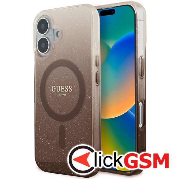 Guess - IML Glitter Gradient MagSafe (GUHMP16SHGRCELW) - iPhone 16 - Brown