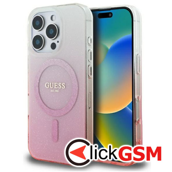 Guess - IML Glitter Gradient MagSafe (GUHMP16XHGRCELP) - iPhone 16 Pro Max - Pink