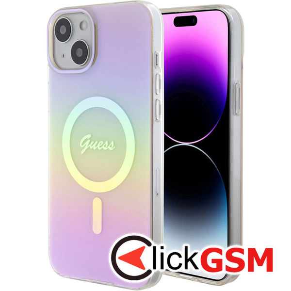 Guess - IML Iridescent MagSafe (GUHMP15SHITSP) - iPhone 15 - Pink