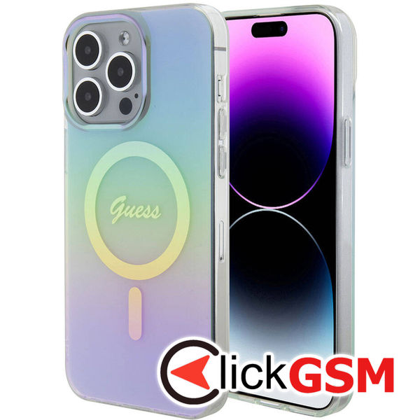 Guess - IML Iridescent MagSafe (GUHMP15XHITSQ) - iPhone 15 Pro Max - Turquoise